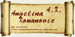 Angelina Komanović vizit kartica